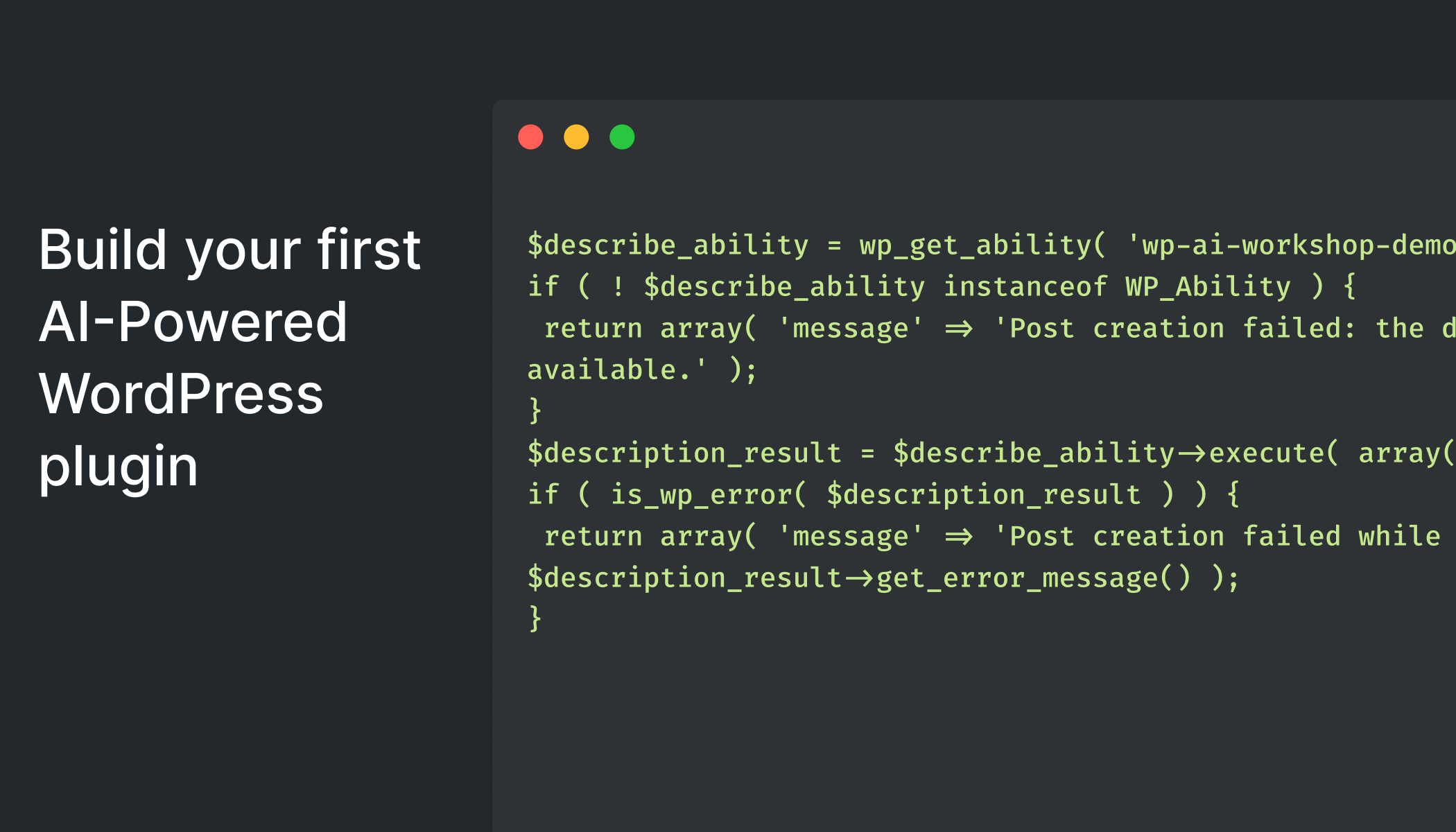 Build your first AI-Powered WordPress plugin