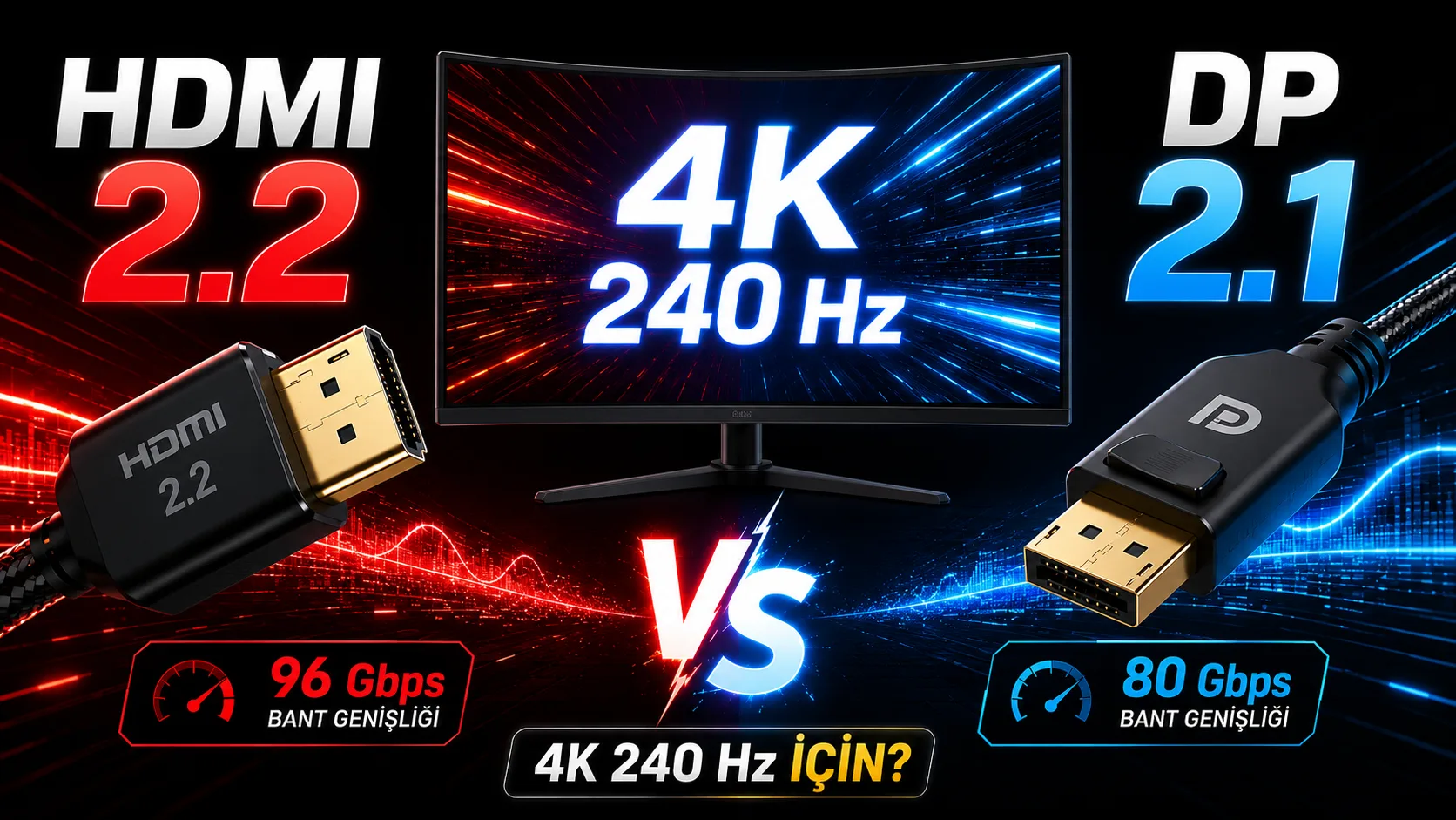 HDMI 2.2 ve DisplayPort 2.1 karşılaştırması: 4K 240 Hz için hangisi gerekli?