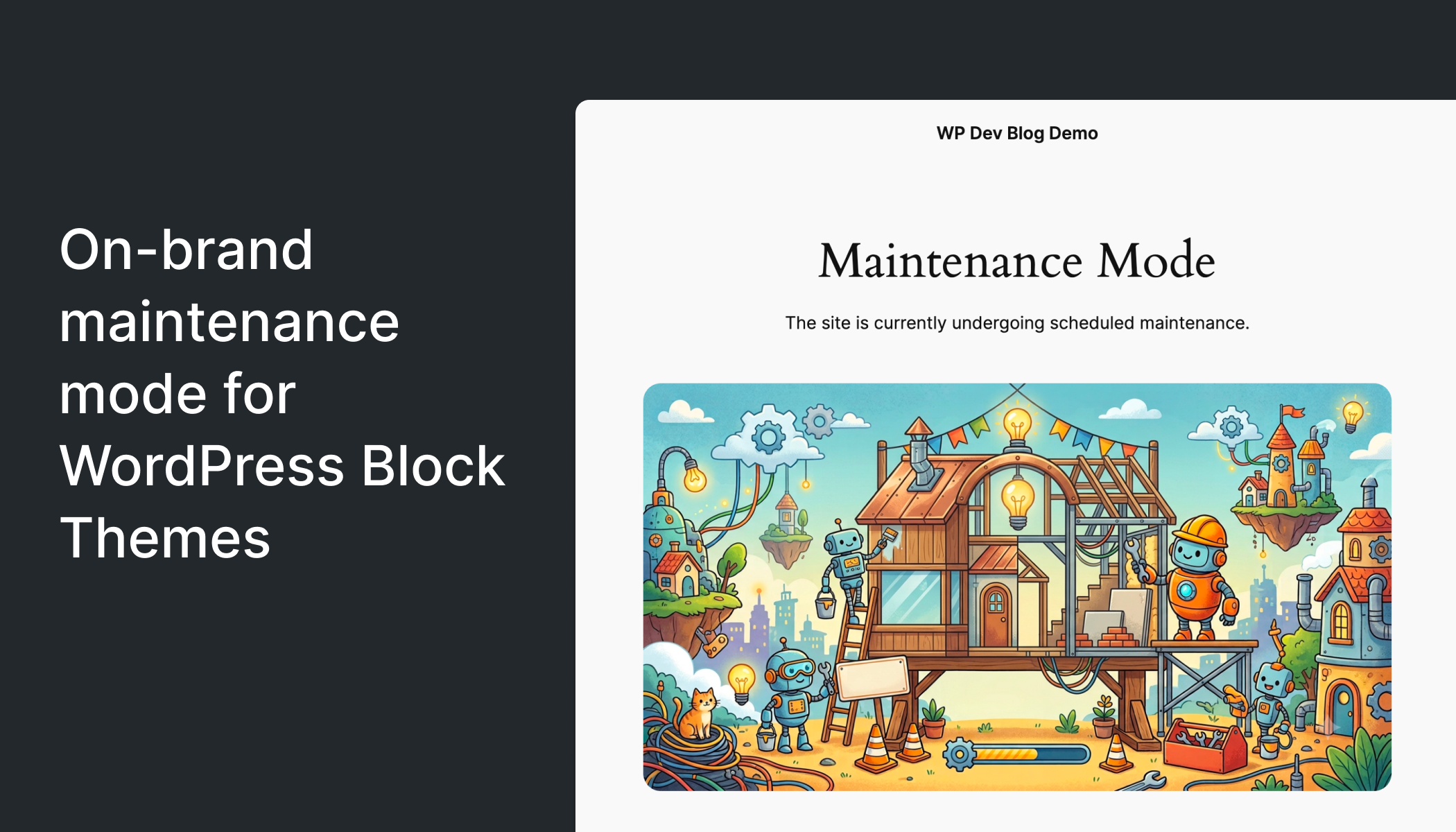 On-brand maintenance mode for WordPress Block Themes